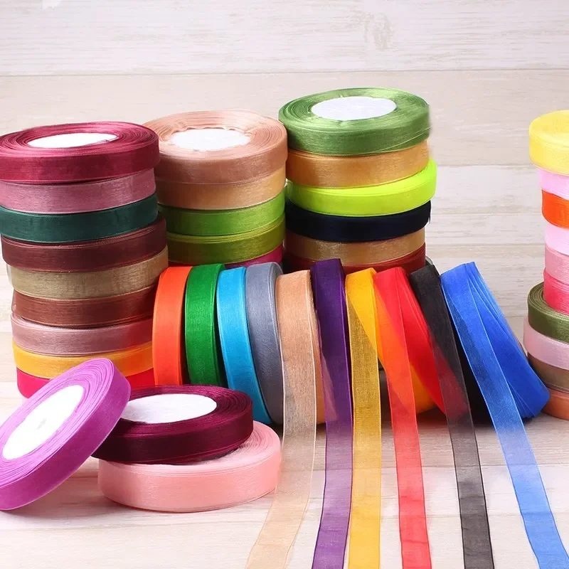 Ribbon Organza Roll - 15mm 50야드/롤 오간자 리본 선물 웨딩