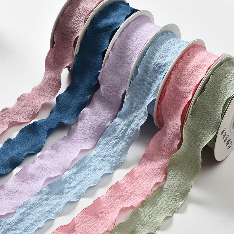 Ribbon Organza Roll - 수제 장식용 원단 DIY 10야드/롤 주름
