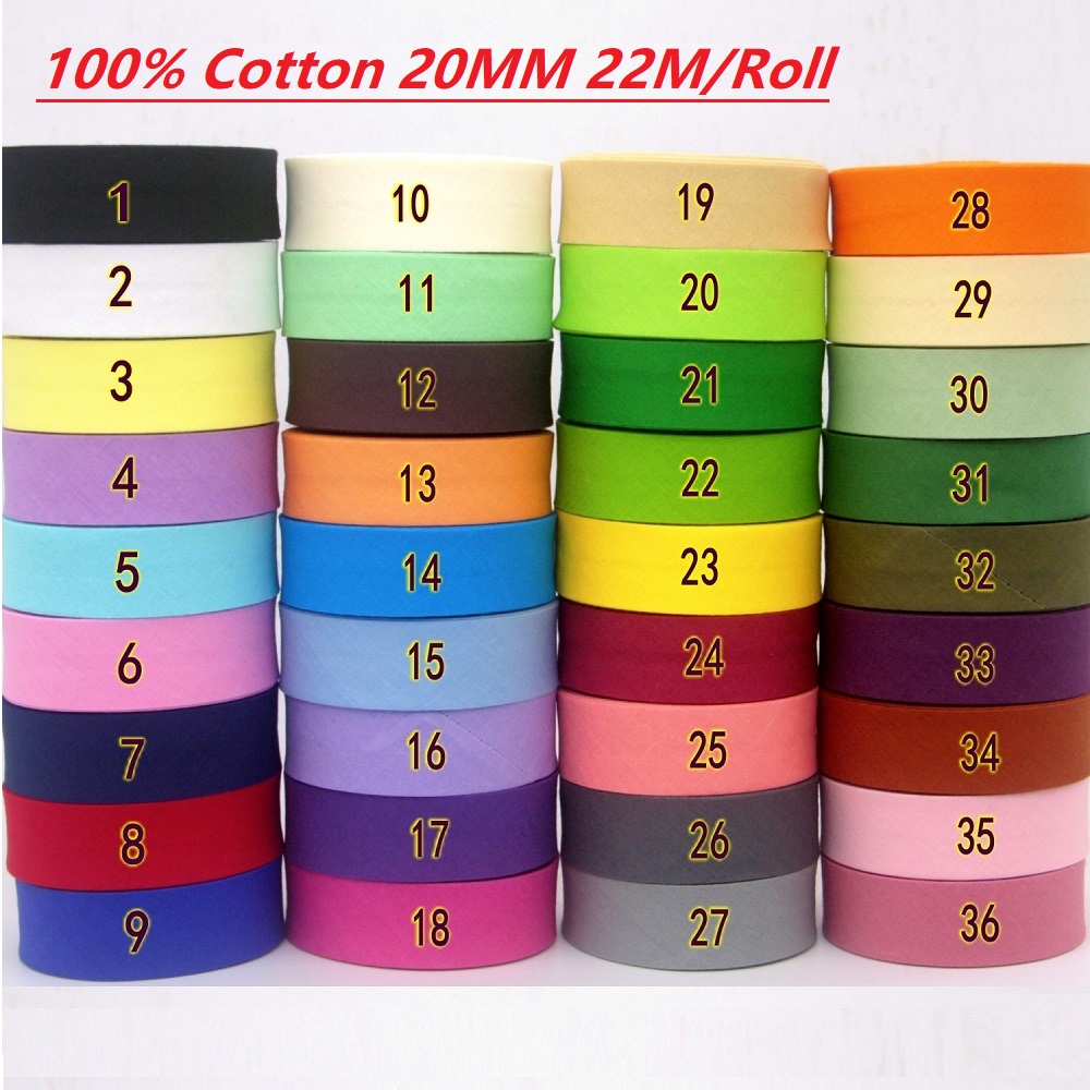 Ribbon Organza Roll - 22m/롤 100% 면 바이어스 테이프, 폭