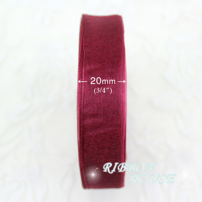 (50야드/롤) 3/4'' (20mm) 와인 레드 오간 - Ribbon Organza Roll 리뷰 및 가격